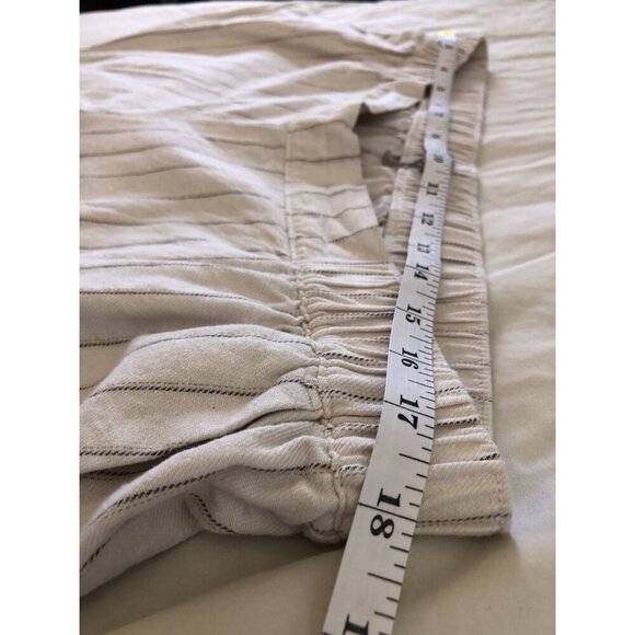 Asos Striped Linen Blend Trousers Womens 12 Beach Boho Vacation Resort Summer - Picture 8 of 10